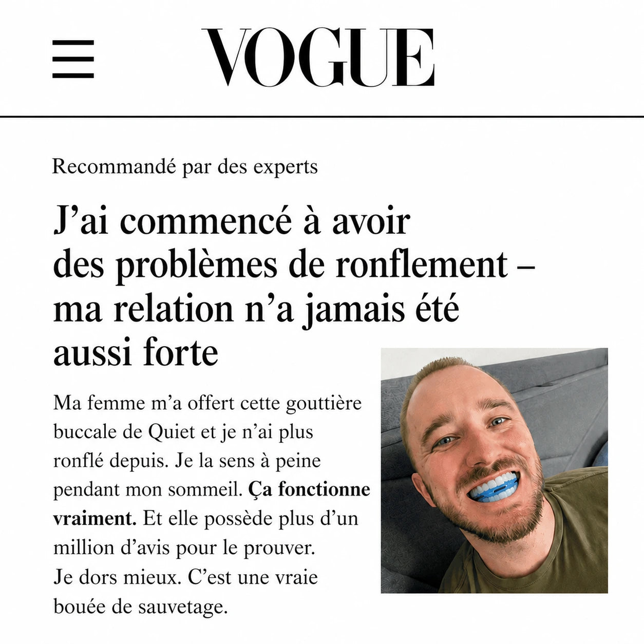 L'Embout Buccal Anti-Ronflement SilentFit (Taille Universelle)